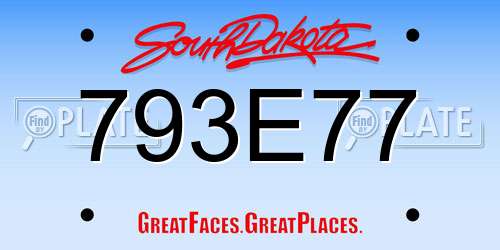 793E77 South Dakota License Plate