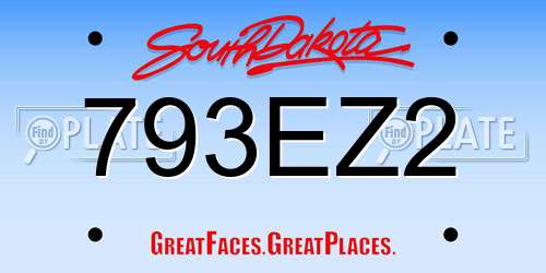 793EZ2 South Dakota License Plate