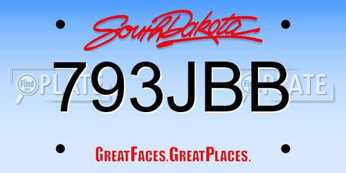 793JBB South Dakota License Plate