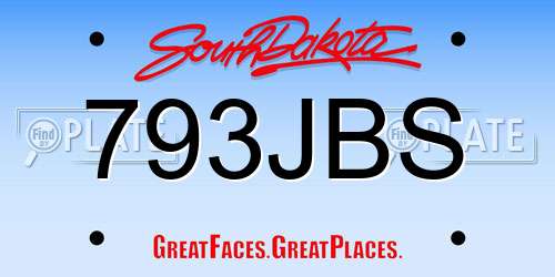 793JBS South Dakota License Plate