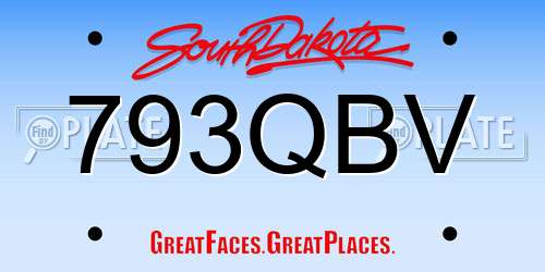 793QBV South Dakota License Plate