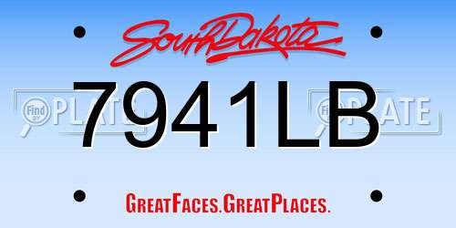 7941LB South Dakota License Plate