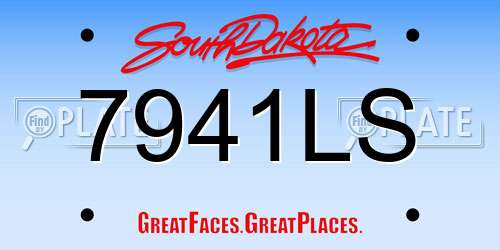 7941LS South Dakota License Plate