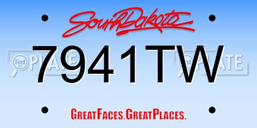 7941TW South Dakota License Plate