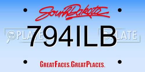 794ILB South Dakota License Plate
