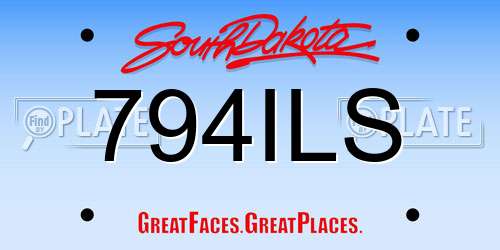 794ILS South Dakota License Plate