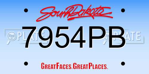 7954PB South Dakota License Plate
