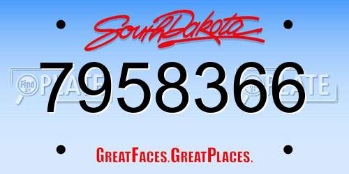 7958366 South Dakota License Plate