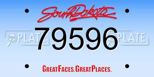 79596 South Dakota License Plate
