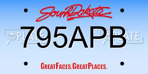 795APB South Dakota License Plate