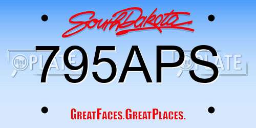 795APS South Dakota License Plate