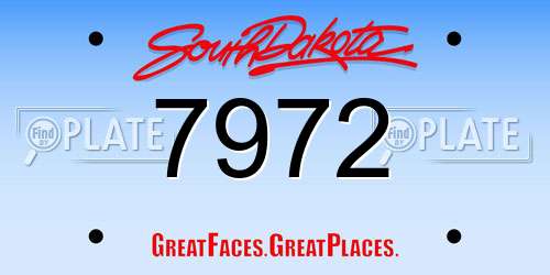 7972 South Dakota License Plate