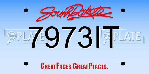 7973IT South Dakota License Plate