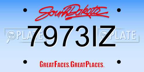 7973IZ South Dakota License Plate