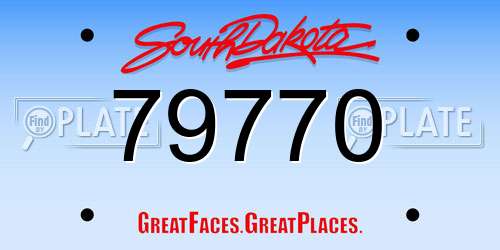 79770 South Dakota License Plate
