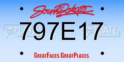 797E17 South Dakota License Plate