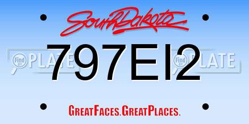 797EI2 South Dakota License Plate