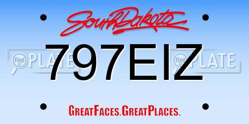 797EIZ South Dakota License Plate