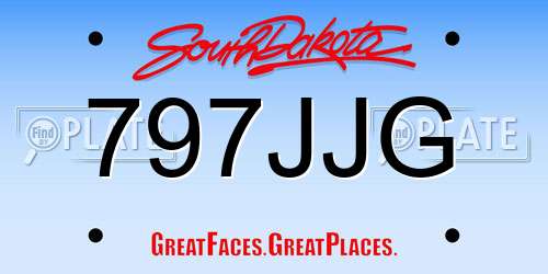 797JJG South Dakota License Plate