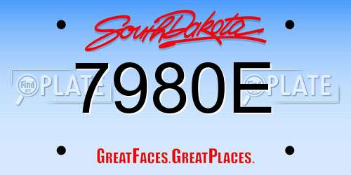 7980E South Dakota License Plate