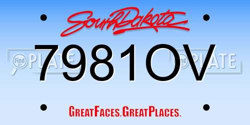 7981OV South Dakota License Plate
