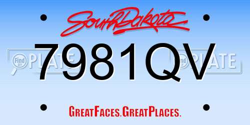7981QV South Dakota License Plate