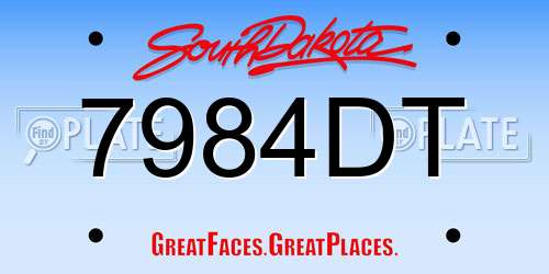 7984DT South Dakota License Plate
