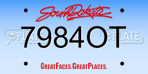 7984OT South Dakota License Plate