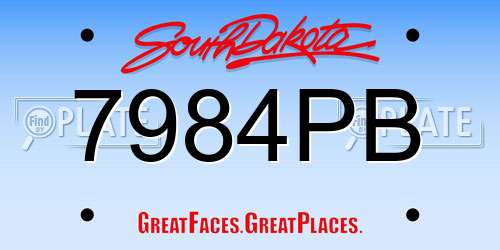 7984PB South Dakota License Plate