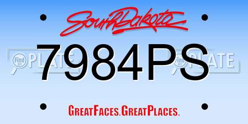 7984PS South Dakota License Plate