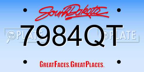 7984QT South Dakota License Plate
