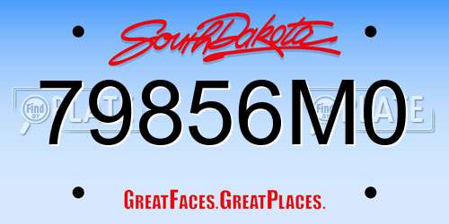 79856M0 South Dakota License Plate
