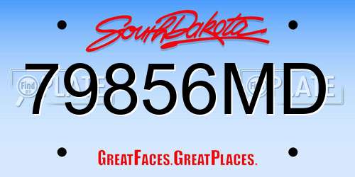 79856MD South Dakota License Plate
