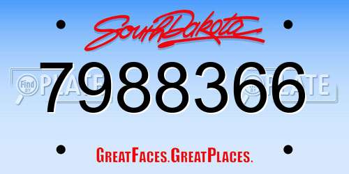 7988366 South Dakota License Plate