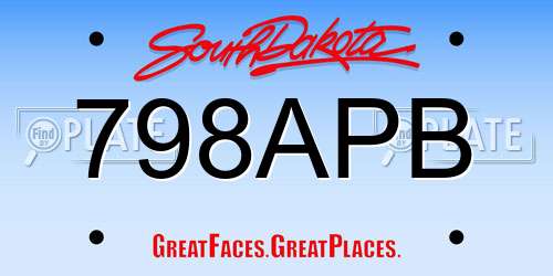 798APB South Dakota License Plate