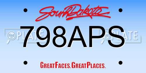 798APS South Dakota License Plate