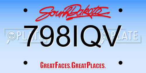 798IQV South Dakota License Plate
