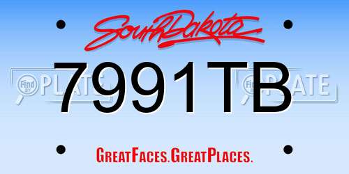 7991TB South Dakota License Plate