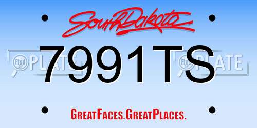 7991TS South Dakota License Plate