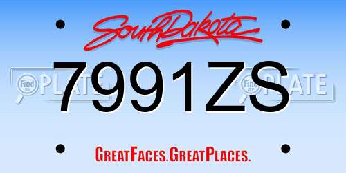 7991ZS South Dakota License Plate