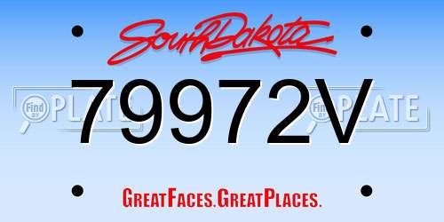 79972V South Dakota License Plate