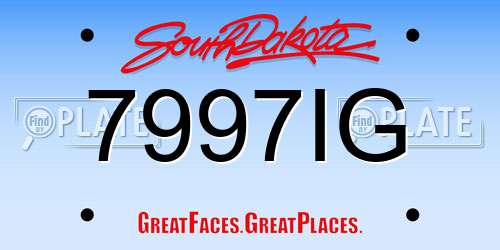 7997IG South Dakota License Plate