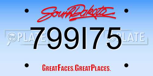799I75 South Dakota License Plate