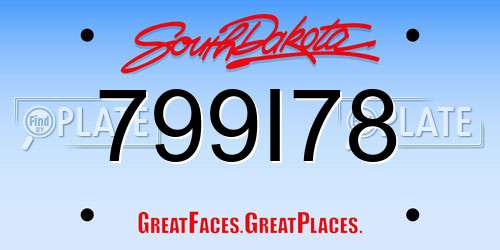 799I78 South Dakota License Plate