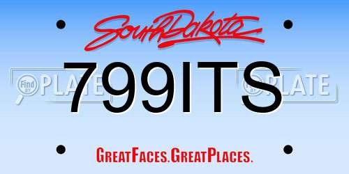 799ITS South Dakota License Plate