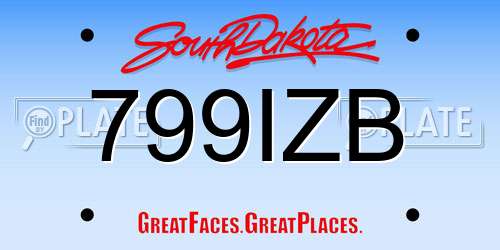 799IZB South Dakota License Plate