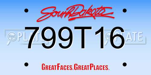 799T16 South Dakota License Plate