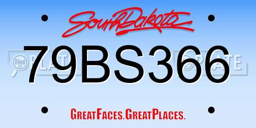 79BS366 South Dakota License Plate