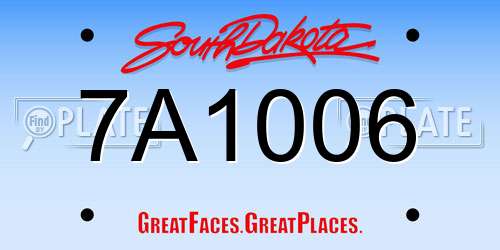 7A1006 South Dakota License Plate