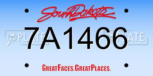 7A1466 South Dakota License Plate